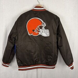 Cleveland Browns Satin Bomber Varsity Jacket Ultra Game Size Medium NWT